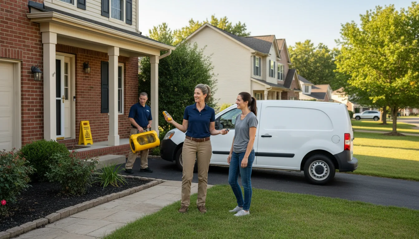 Residential water damage restoration in North Robinson, OH